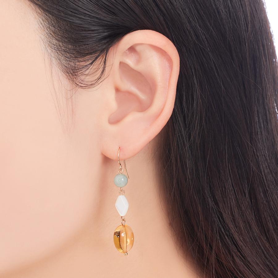 JEWELRY TSUTSUMI K10イエローゴールドマルチストーンピアス-