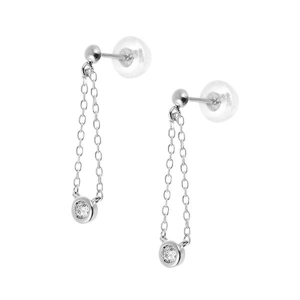 ジュエリーツツミ K10ホワイトゴールドダイヤモンドピアス