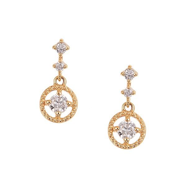 【美品】現行販売品　K10イエローゴールドダイヤモンドピアス　ジュエリーツツミ ジュエリーツツミ K10イエローゴールドダイヤモンドピアス