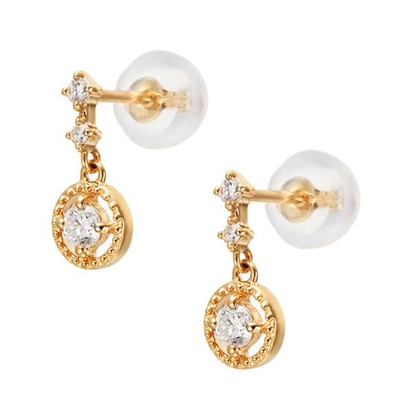 【美品】現行販売品　K10イエローゴールドダイヤモンドピアス　ジュエリーツツミ ジュエリーツツミ K10イエローゴールドダイヤモンドピアス