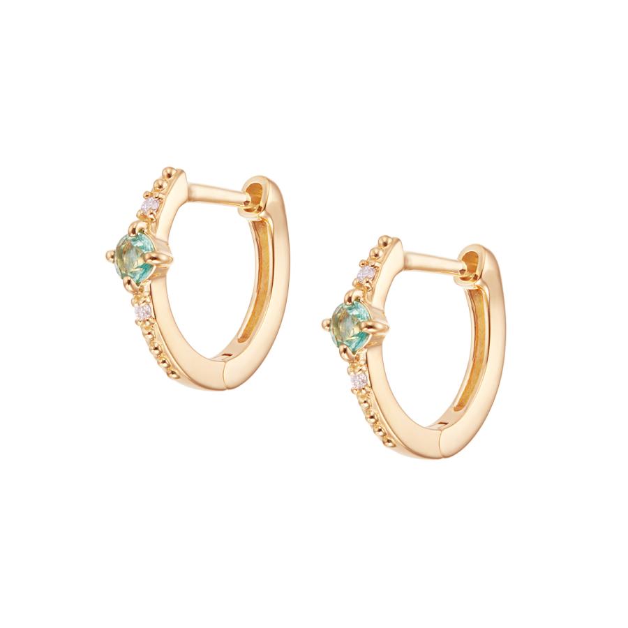 ジュエリーツツミ K18イエローゴールドエメラルドピアス : ジュエリー