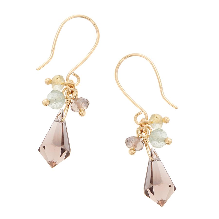 ジュエリーツツミ K10イエローゴールドマルチストーンピアス