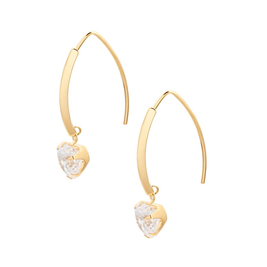 K18イエローゴールドキュービックピアス ジュエリーツツミ K18イエローゴールドキュービックピアス