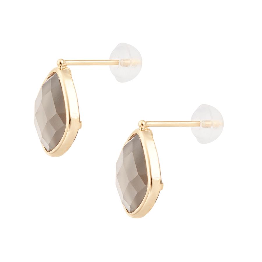 ジュエリーツツミ K10イエローゴールドグレームーンストーンピアス