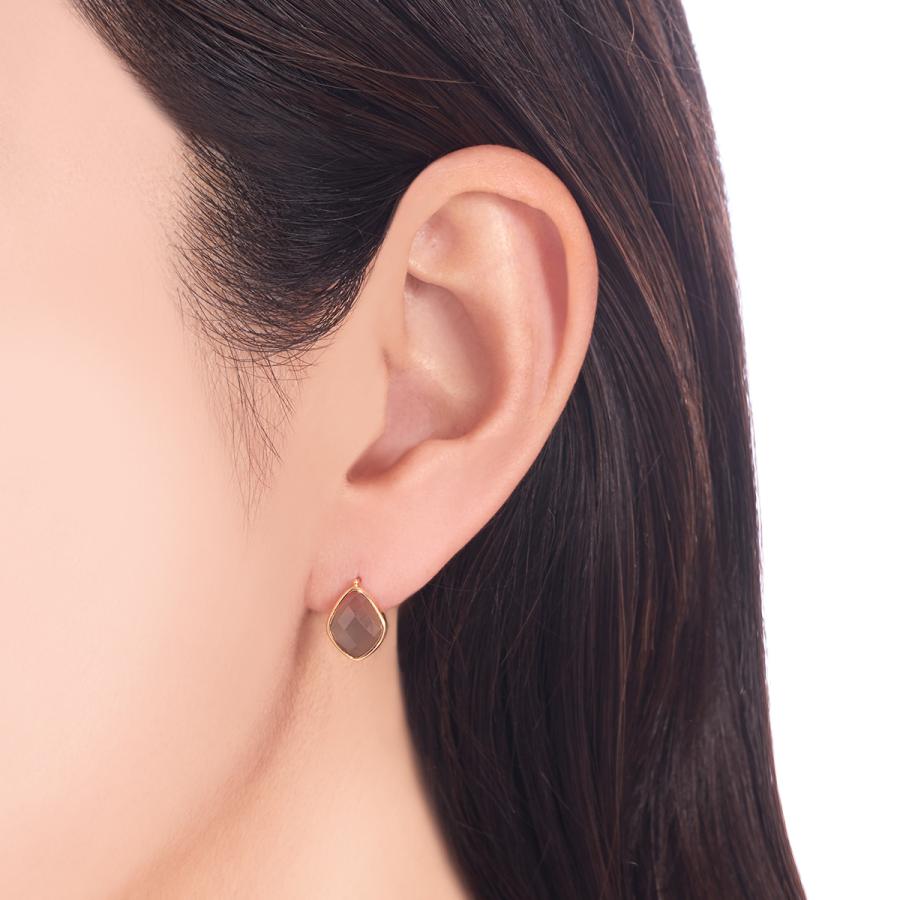 【K10】 ジュエリーツツミ　グレームーンストーンピアス　イエローゴールド　美品 ジュエリーツツミ K10イエローゴールドグレームーンストーンピアス