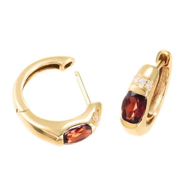ジュエリーツツミ K10イエローゴールドアルマンダインガーネットピアス