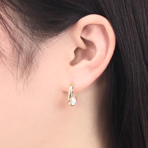 ジュエリーツツミ K18イエローゴールドアコヤ真珠ピアス（6mm