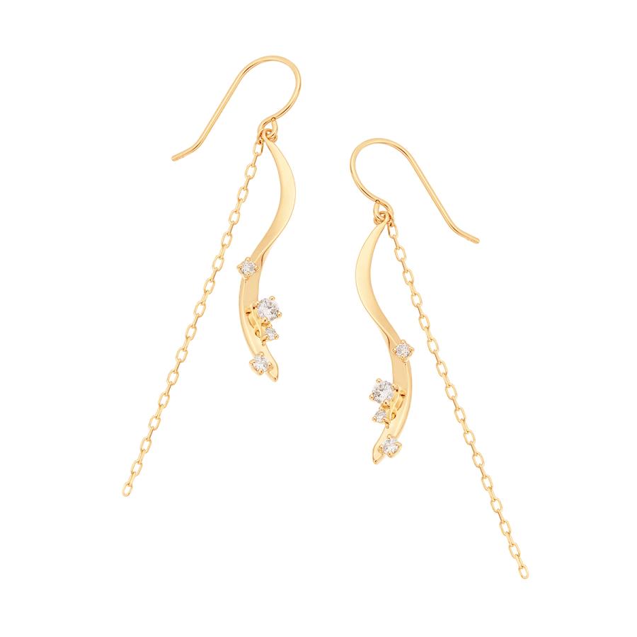 ジュエリーツツミ K18イエローゴールドダイヤモンドピアス