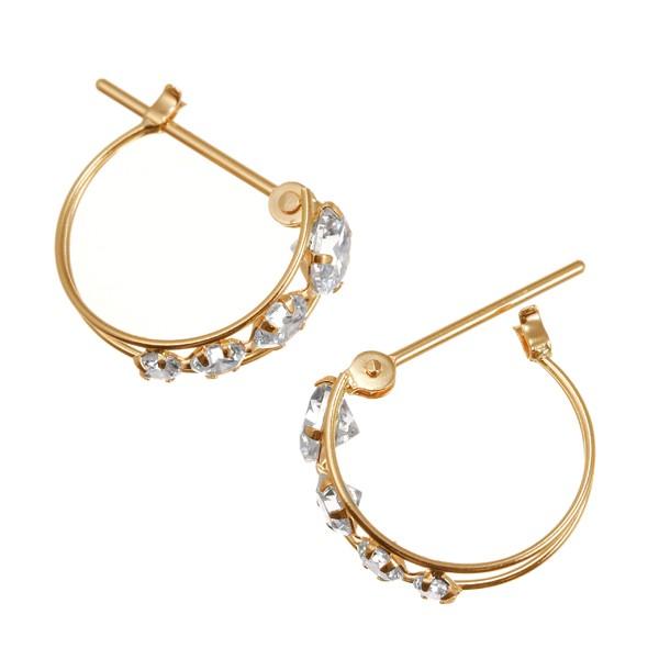 ジュエリーツツミ K18イエローゴールドキュービックピアス