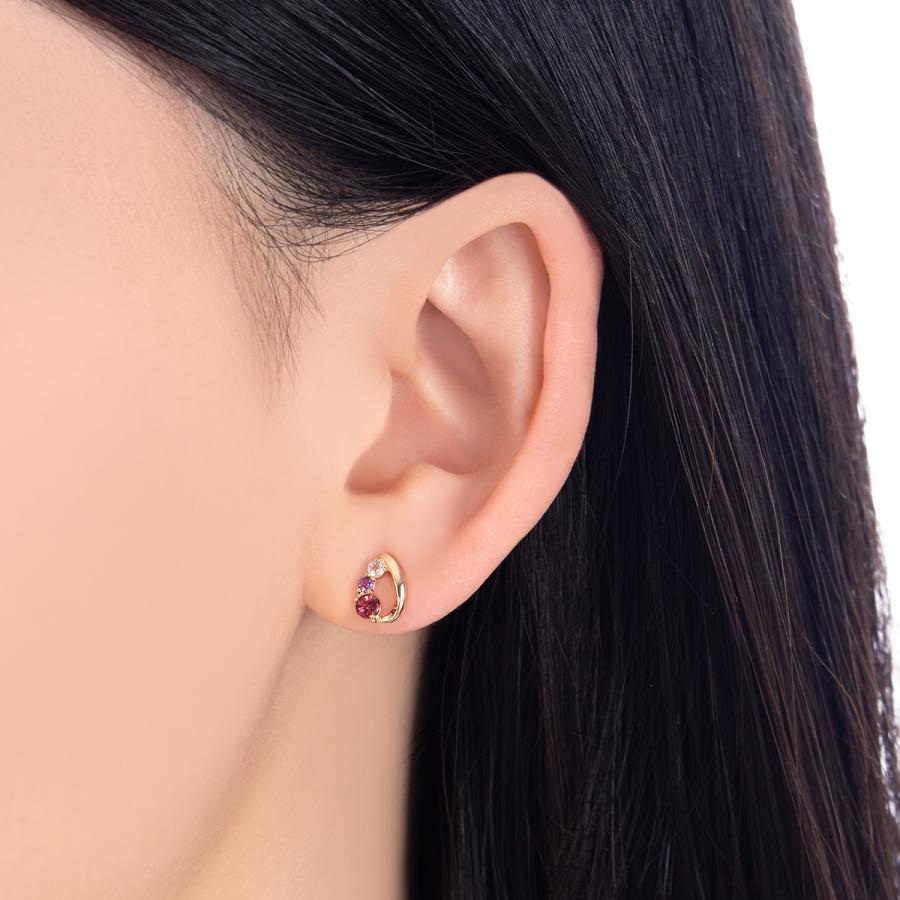 ジュエリーツツミ K10イエローゴールドマルチストーンピアス