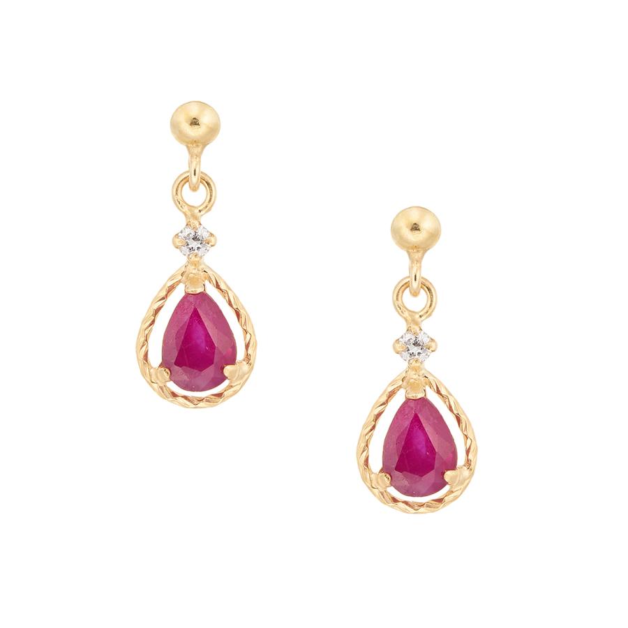 ジュエリーツツミ K10イエローゴールドルビーピアス : ジュエリー