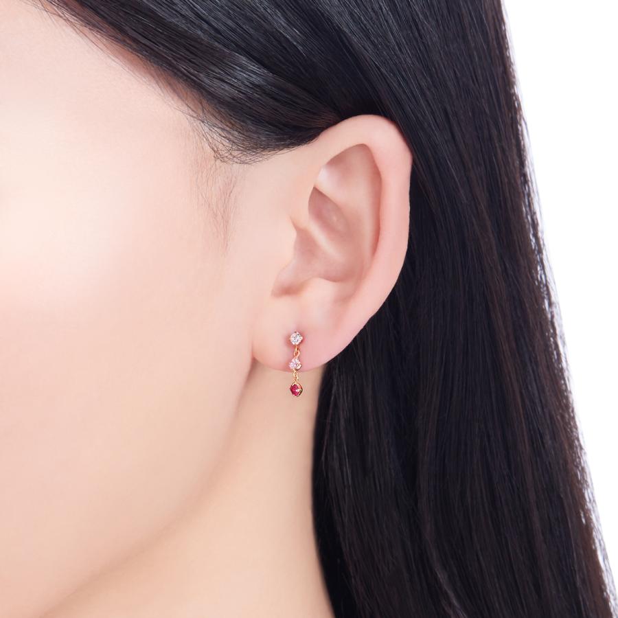 ジュエリーツツミ K10イエローゴールドルビーピアス : ジュエリー