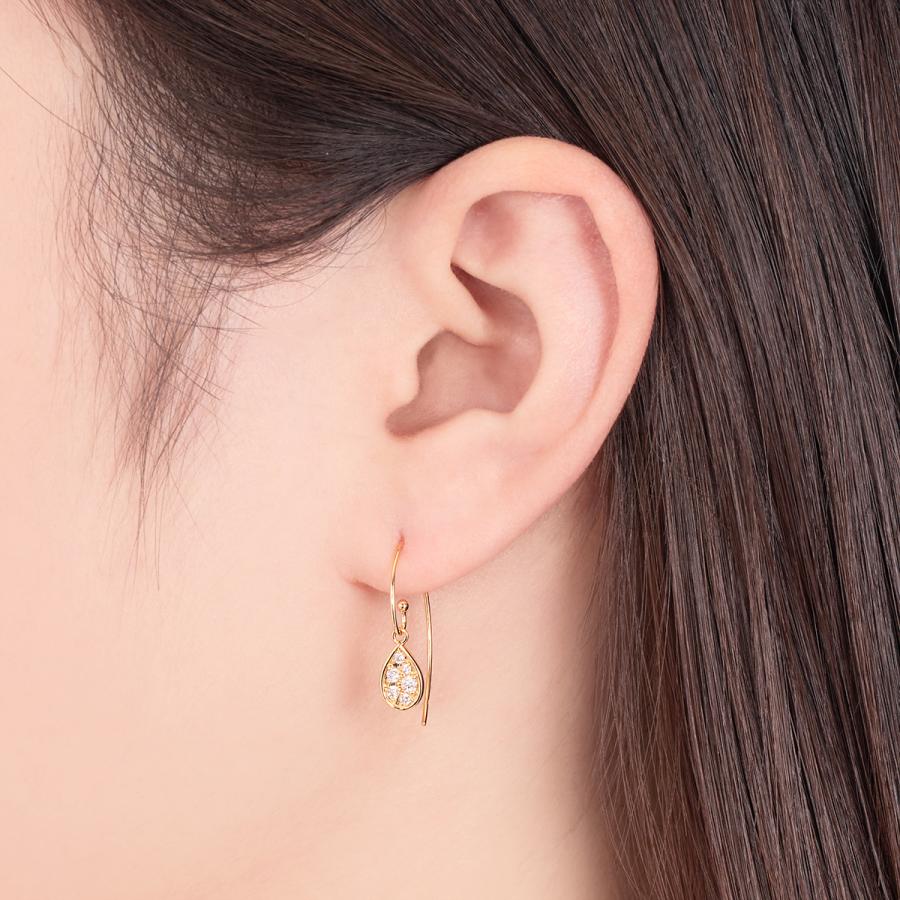 K18イエローゴールドダイヤモンドピアス 