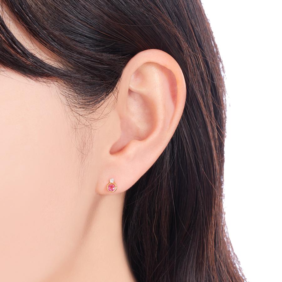 ジュエリーツツミ K18イエローゴールドルビーピアス