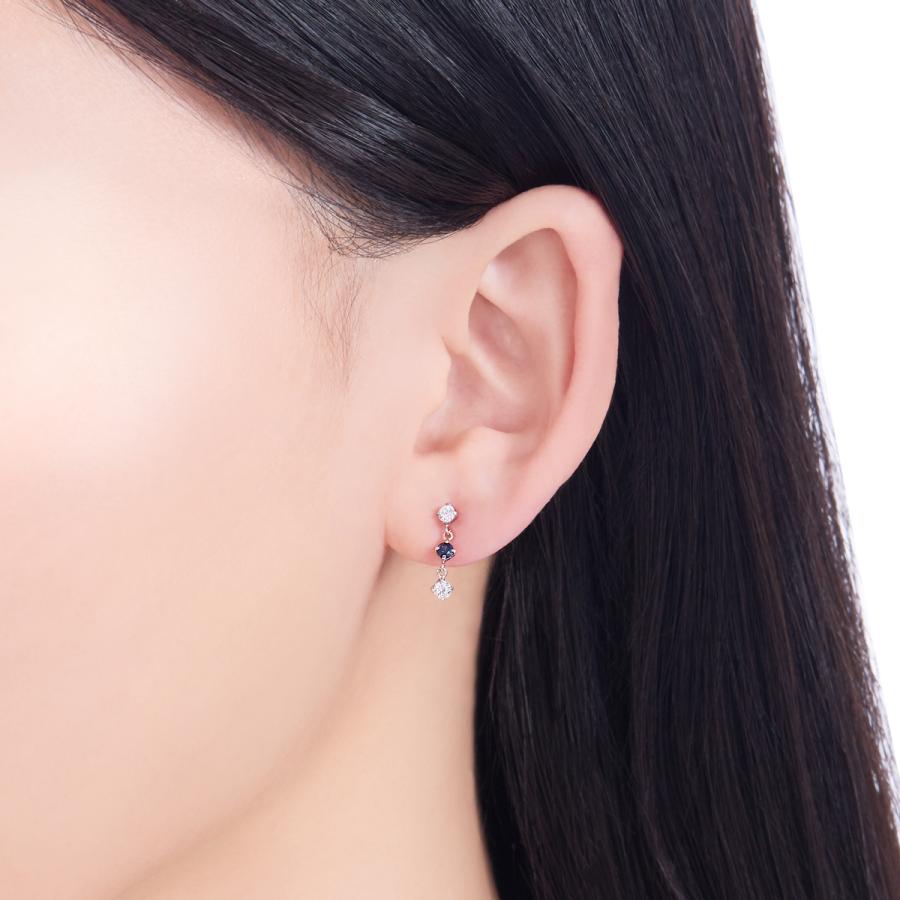 ジュエリーツツミ K10ホワイトゴールドサファイアピアス : ジュエリー