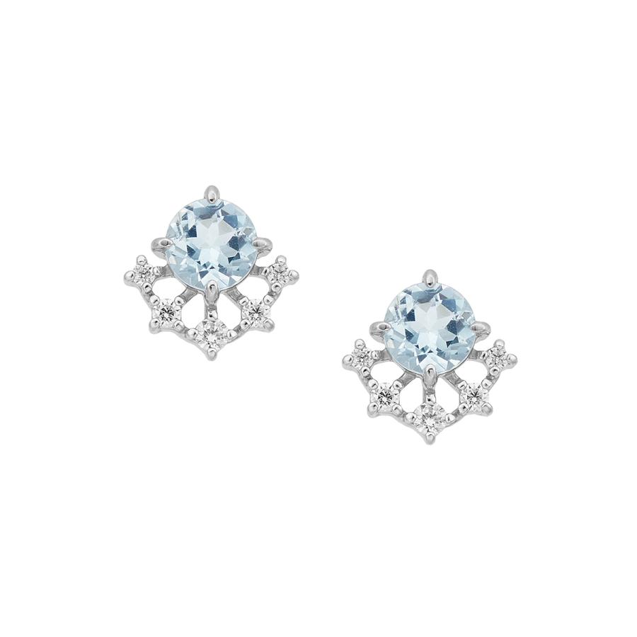 ジュエリーツツミ K10ホワイトゴールドアクアマリンピアス