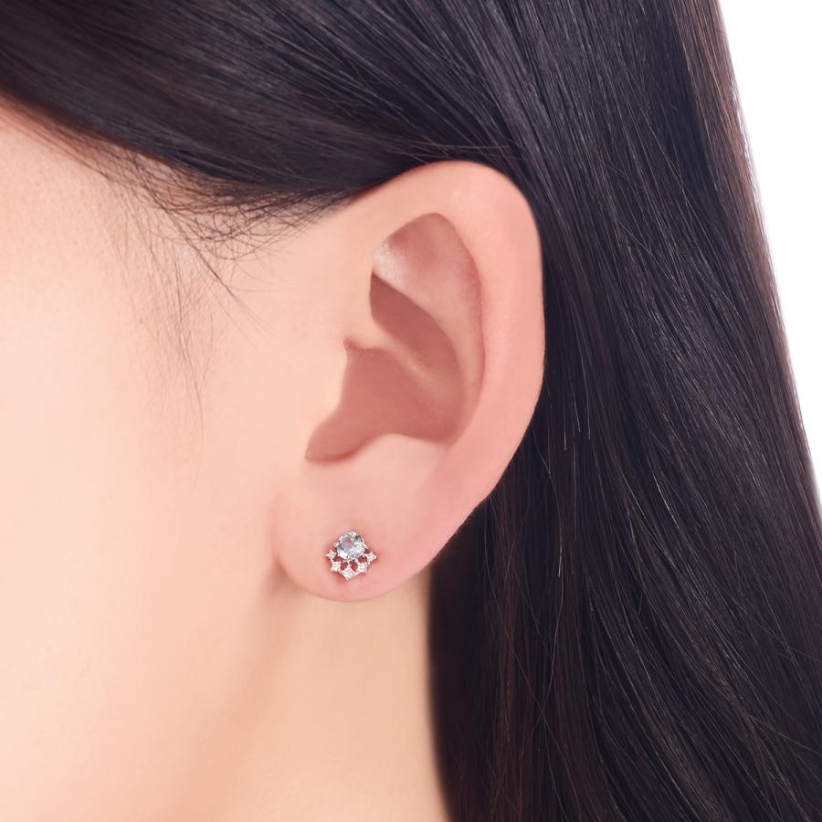 4℃ K10ホワイトゴールド アクアマリン ピアス 未使用 ジュエリーツツミ K10ホワイトゴールドアクアマリンピアス