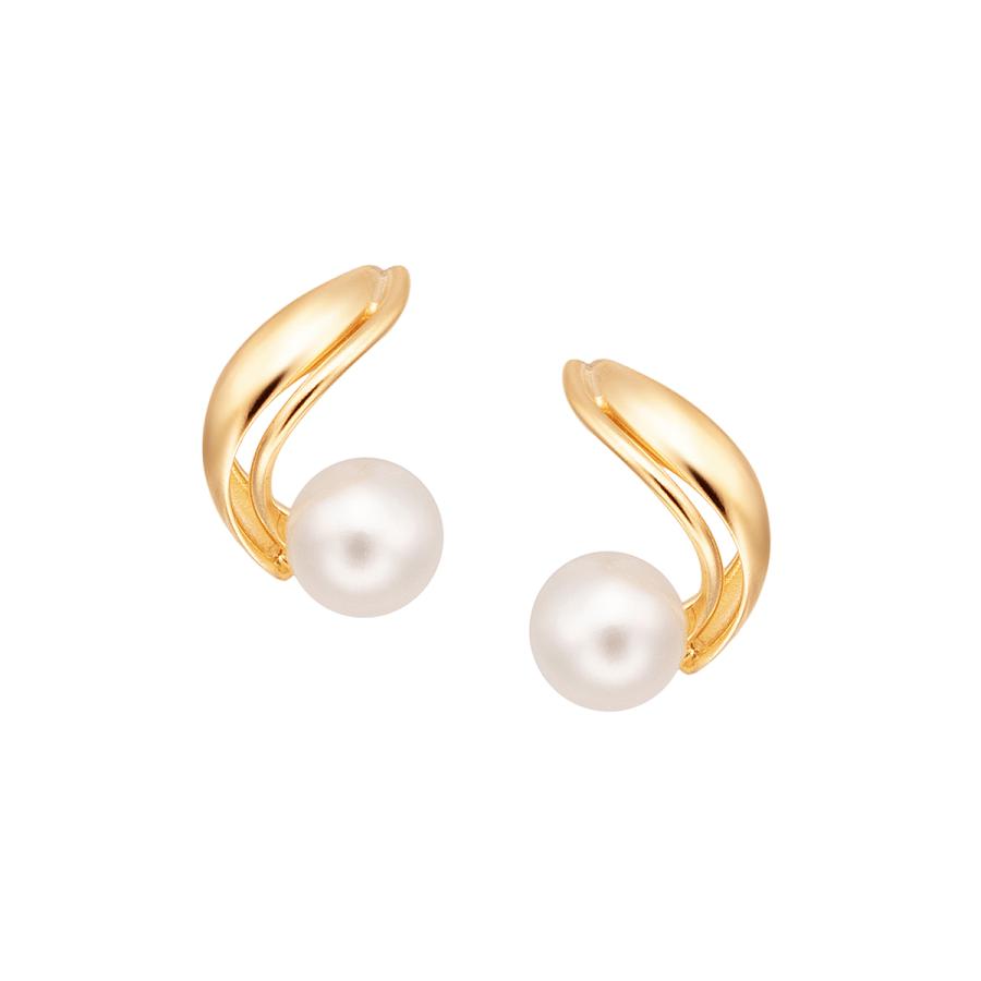 ジュエリーツツミ K18イエローゴールド淡水パールピアス（2.5mm
