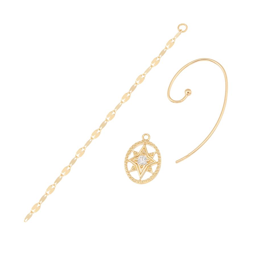 K10イエローゴールドダイヤモンドピアス 