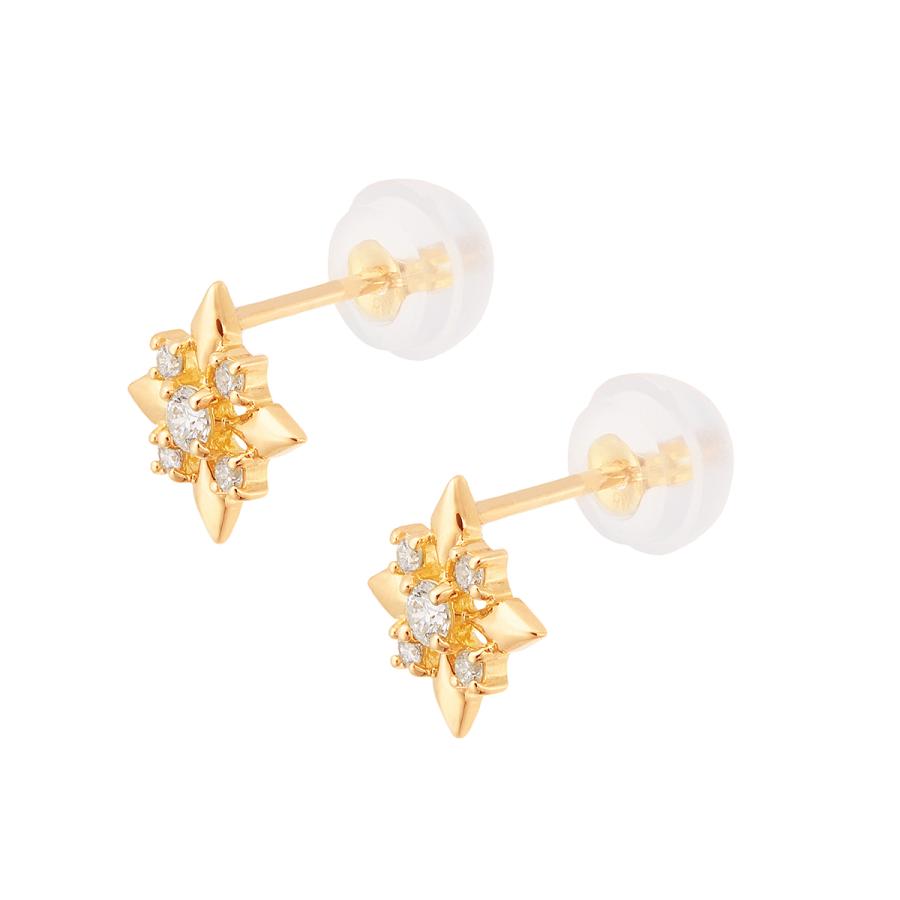 K18イエローゴールドダイヤモンドピアス 