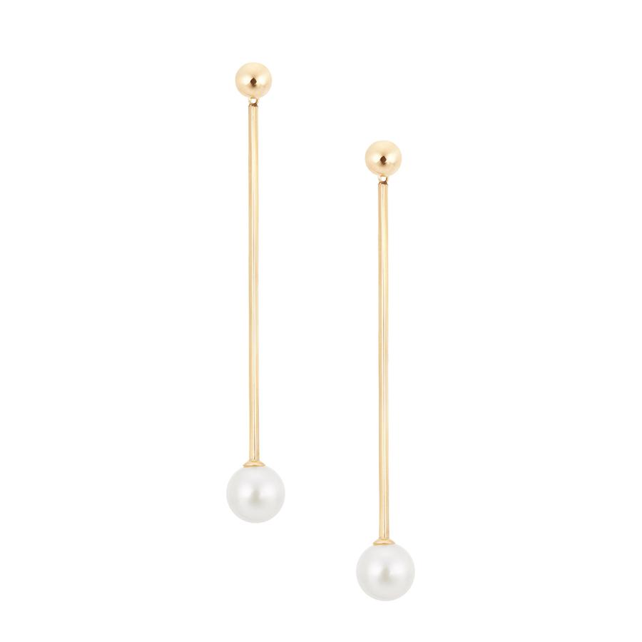 K10イエローゴールド　パール　ピアス ジュエリーツツミ K10イエローゴールド淡水パールピアス（6.5mm