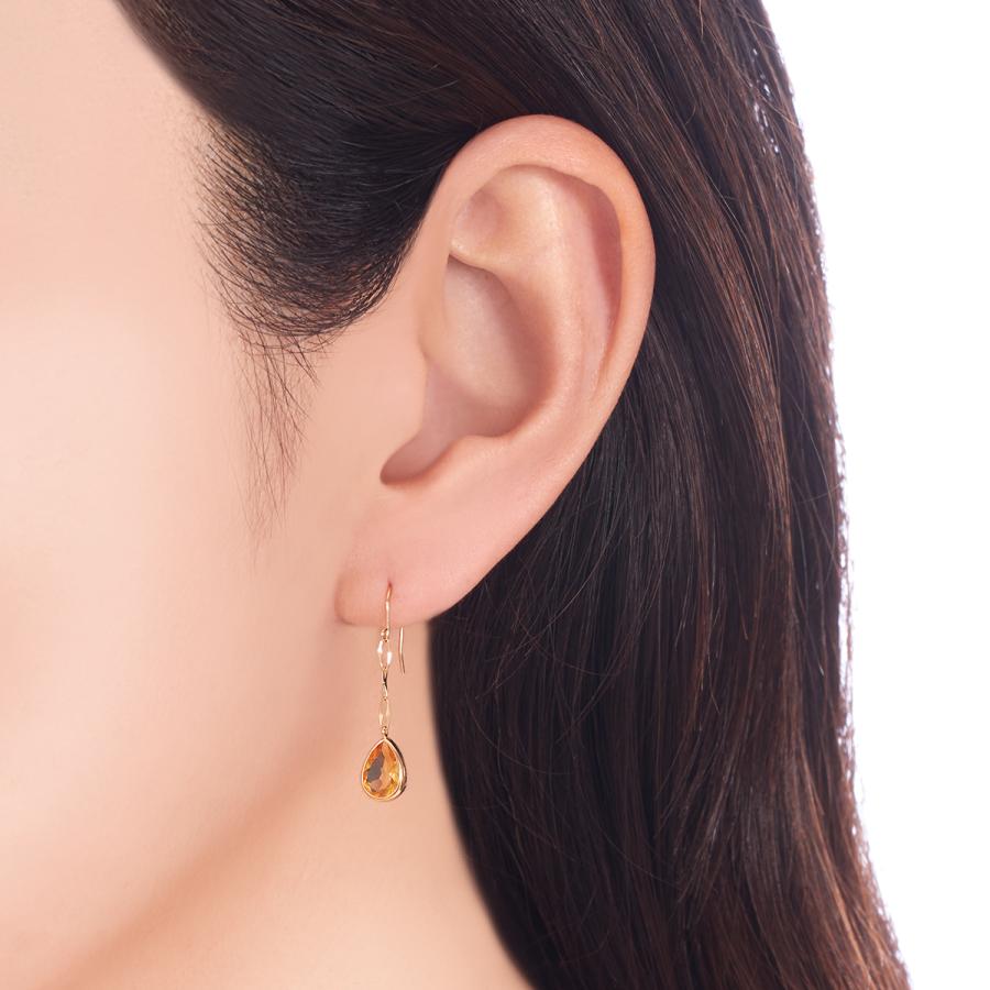 ジュエリーツツミ K10イエローゴールドシトリンピアス : ジュエリー