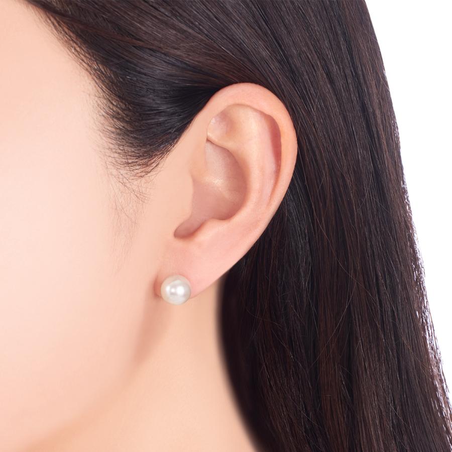 プラチナアコヤ真珠ピアス（9mm）の画像