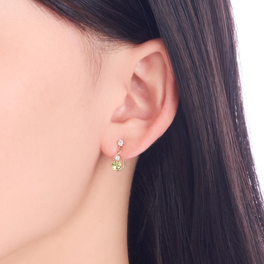 ジュエリーツツミ K10イエローゴールドペリドットピアス : ジュエリー