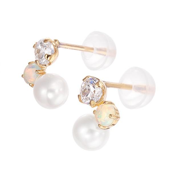 ジュエリーツツミ K18イエローゴールドマルチストーンピアス