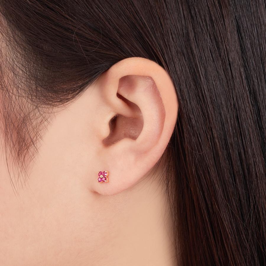 ジュエリーツツミ K10イエローゴールドルビーピアス : ジュエリー