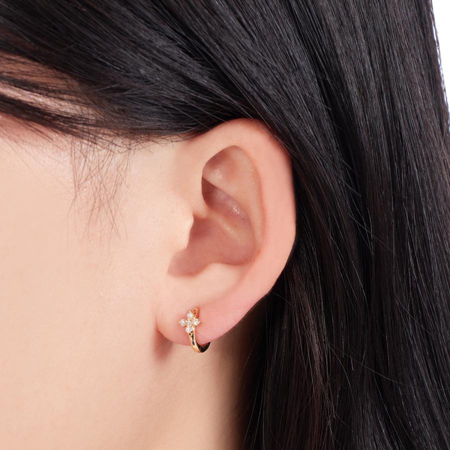 ジュエリーツツミ K18イエローゴールドダイヤモンドピアス