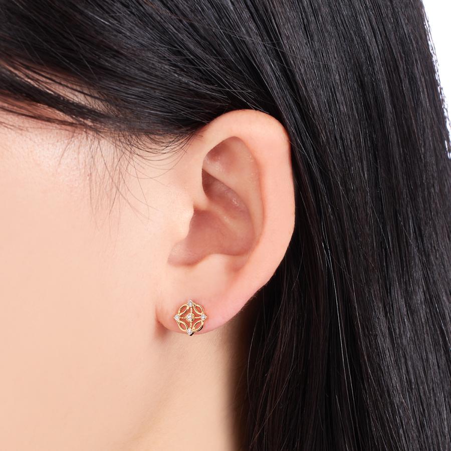 ジュエリーツツミ K18イエローゴールドダイヤモンドピアス