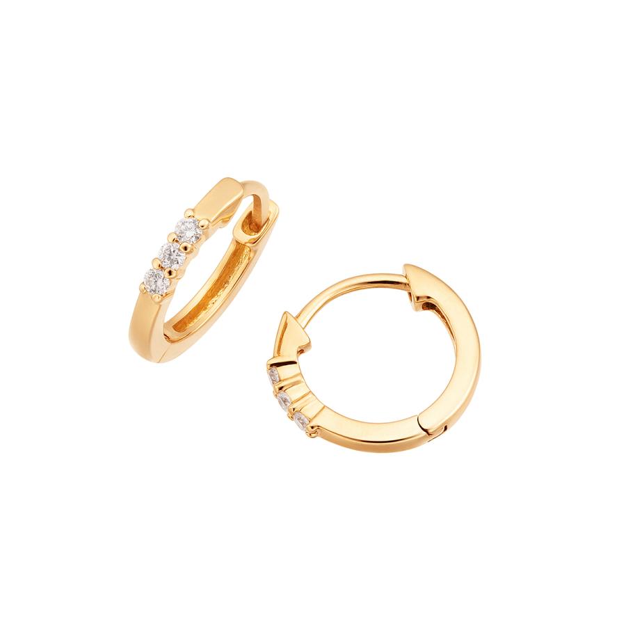 ジュエリーツツミ K18イエローゴールドダイヤモンドピアス