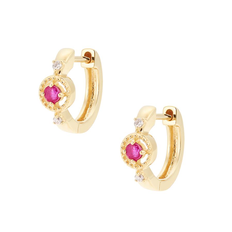 ジュエリーツツミ K10イエローゴールドルビーピアス : ジュエリー