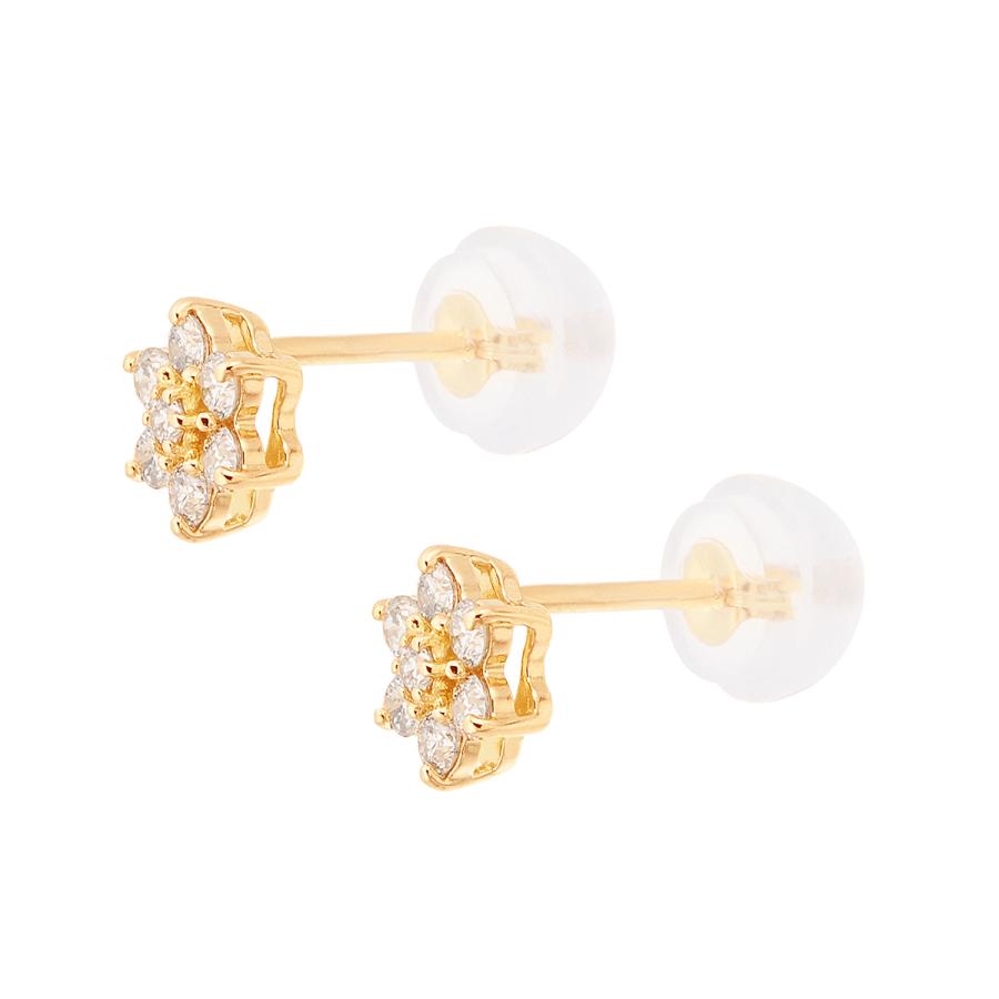 K18イエローゴールドダイヤモンドピアス 