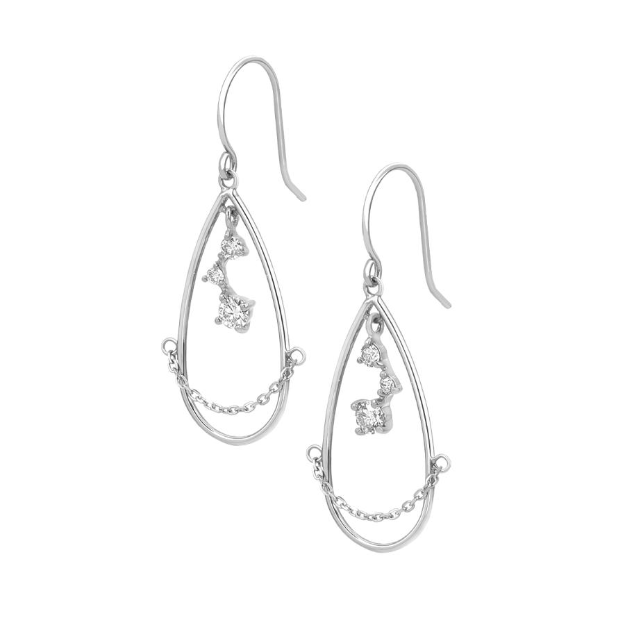 ジュエリーツツミ K18ホワイトゴールドダイヤモンドピアス