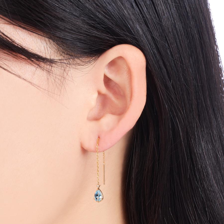 ジュエリーツツミ K10イエローゴールドブルートパーズピアス