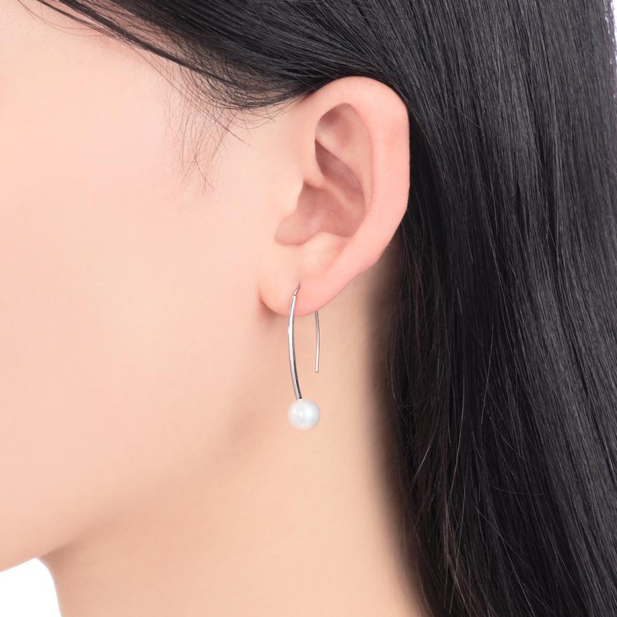 ジュエリーツツミ K10ホワイトゴールド淡水パールピアス（7.5mm