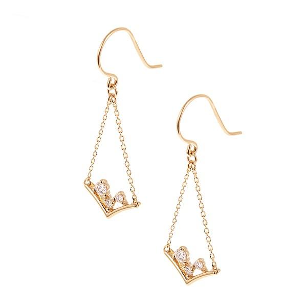 K18イエローゴールドダイヤモンドピアス 