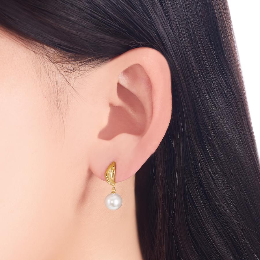 ジュエリーツツミ K18イエローゴールドアコヤ真珠ピアス（7.5mm