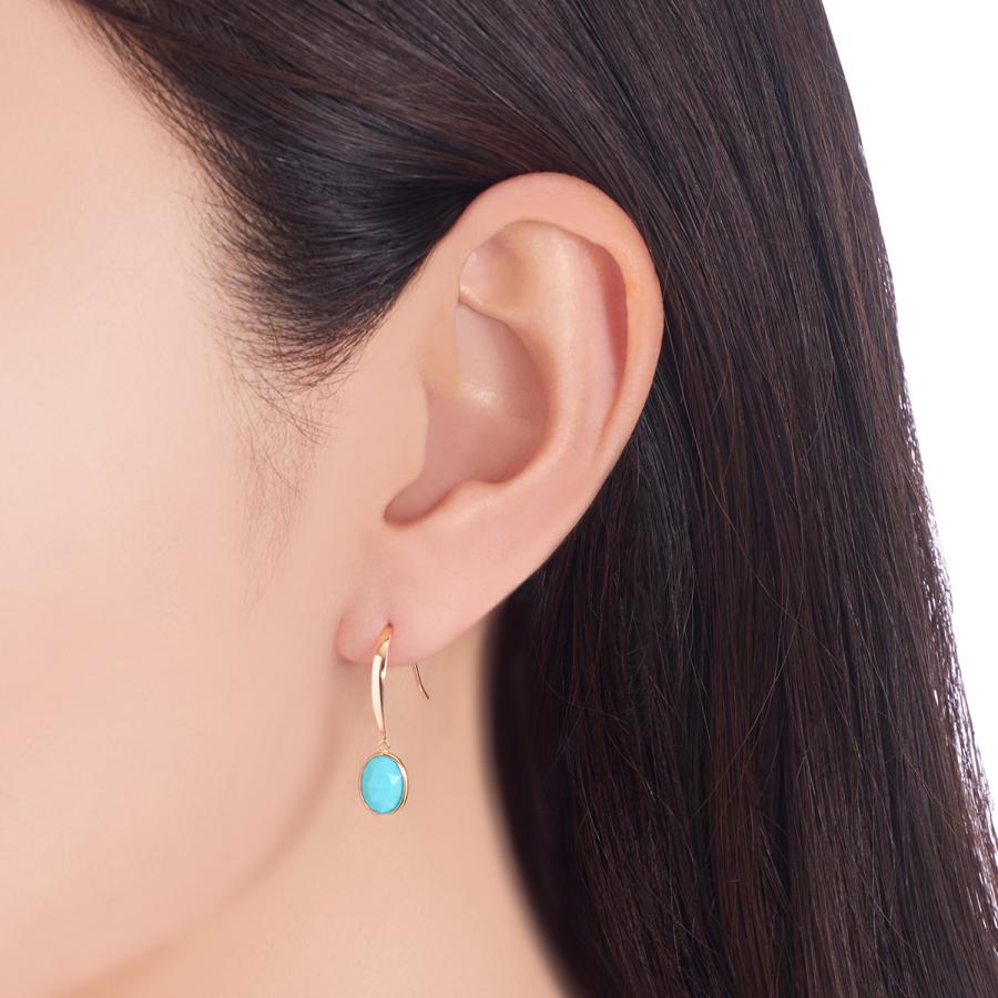 ジュエリーツツミ K10イエローゴールドターコイズピアス K10イエローゴールドターコイズピアス(RPE493-003)|TSUTSUMI