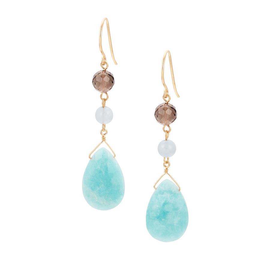 ジュエリーツツミ K10イエローゴールドマルチストーンピアス