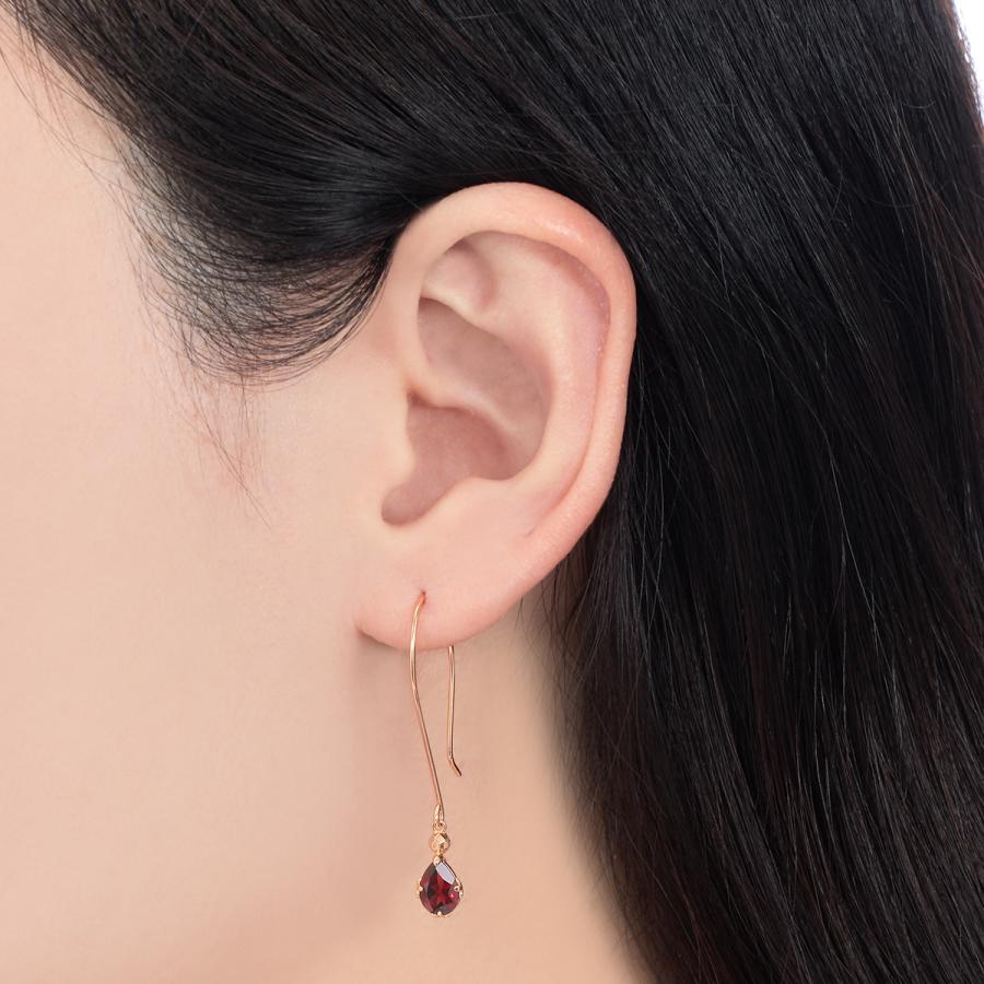 ジュエリーツツミ K10イエローゴールドアルマンダインガーネットピアス