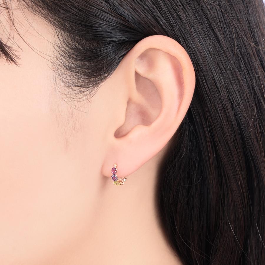 ジュエリーツツミ K10イエローゴールドマルチストーンピアス