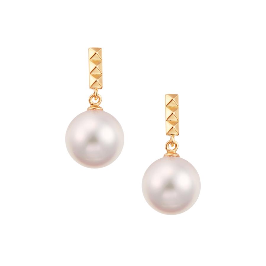 ジュエリーツツミ K18イエローゴールドアコヤ真珠ピアス（7.5mm