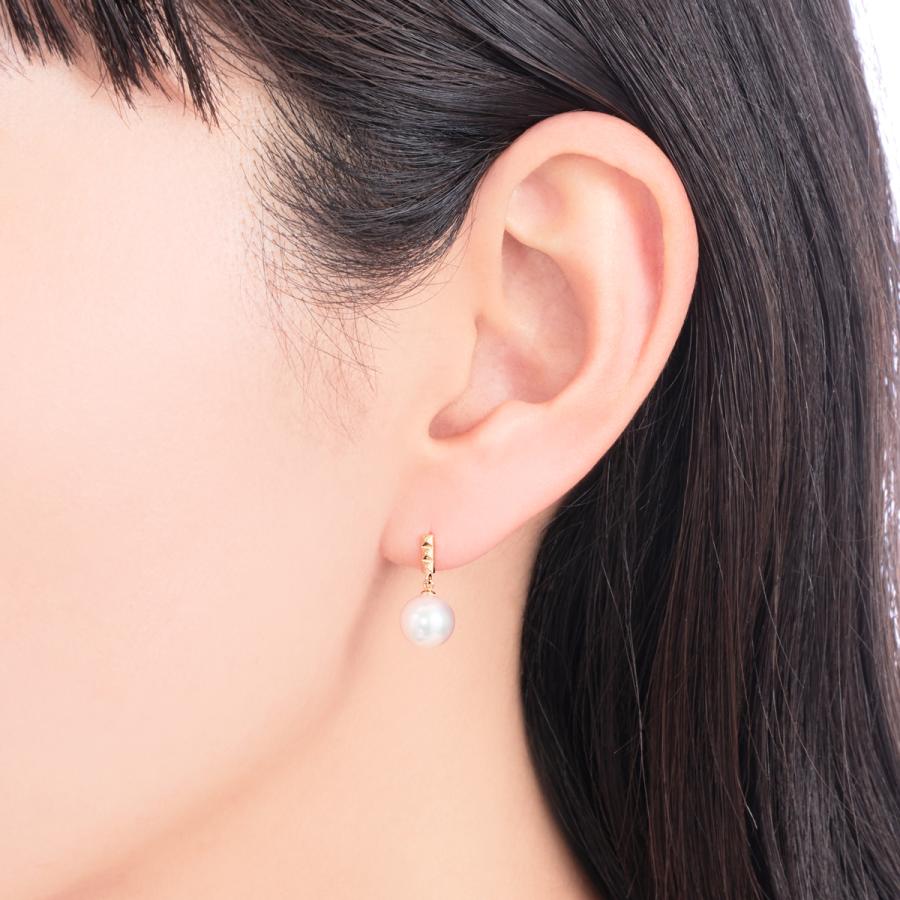 ジュエリーツツミ K18イエローゴールドアコヤ真珠ピアス（7.5mm