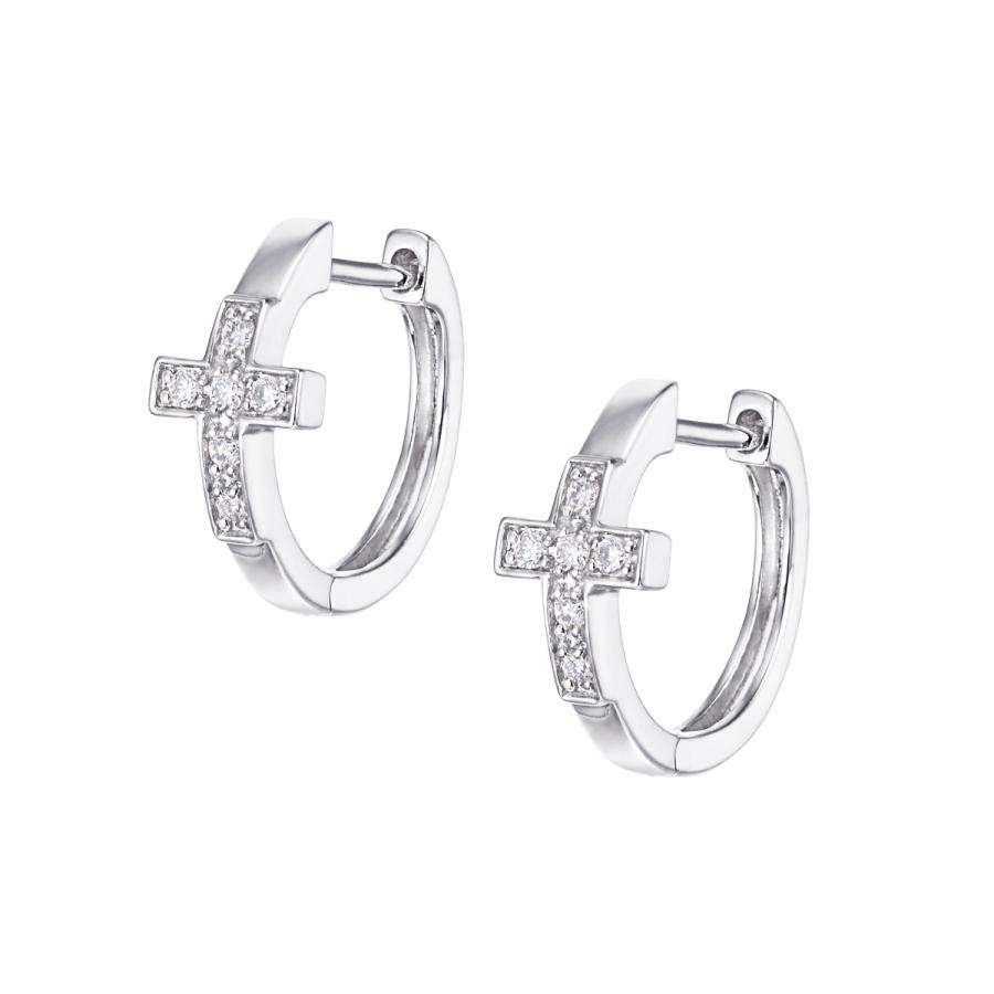 ジュエリーツツミ K10ホワイトゴールドダイヤモンドピアス