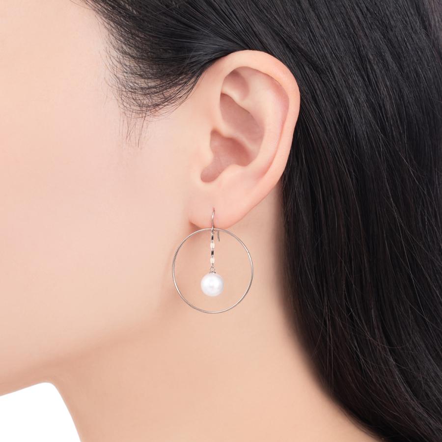 K10ホワイトゴールド淡水パールピアス（7.5mm）の画像