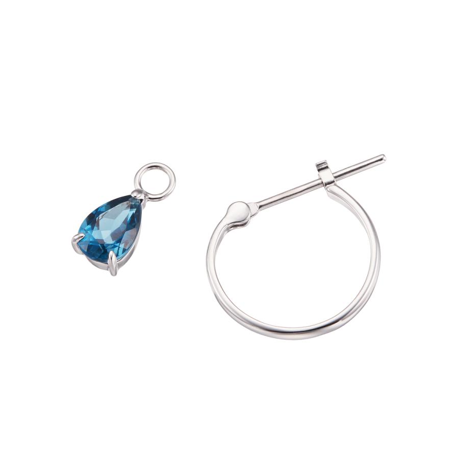 ジュエリーツツミ K10ホワイトゴールドロンドンブルートパーズピアス