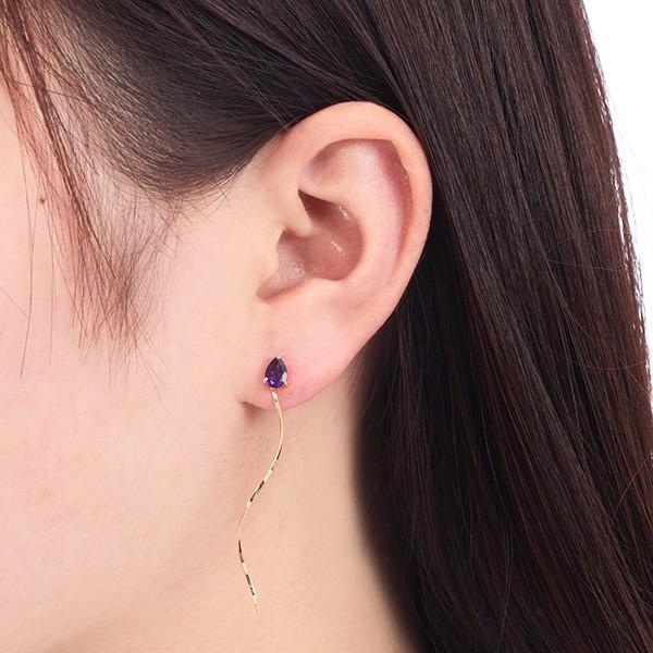 ジュエリーツツミ K10イエローゴールドアメシストピアス : ジュエリー
